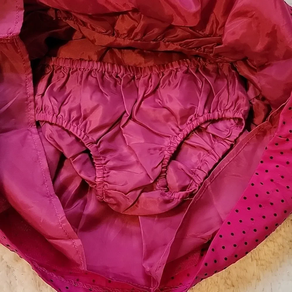 𝅺GYMBOREE FUSCIA POLKA DOT DRESS WITH PANTIES, SIZE 12-18 MONTHS, NEW!